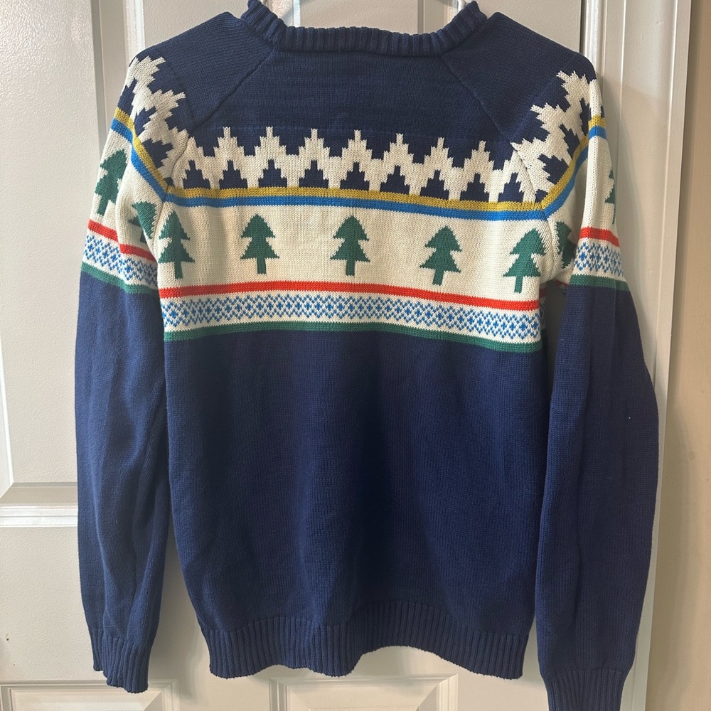 Hanna Andersson Navy and Cream Patterned Boys Sweater